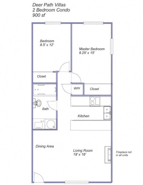 2BRM Condo Floor Plan at Deer Path LLC, California